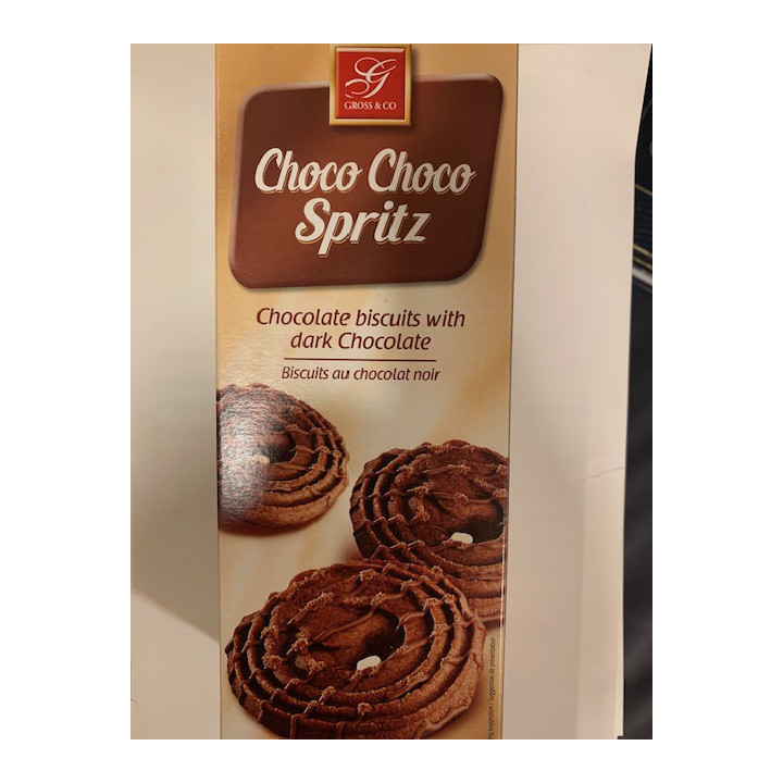 Biscuits choco w/h dark choco 300gr GROSS